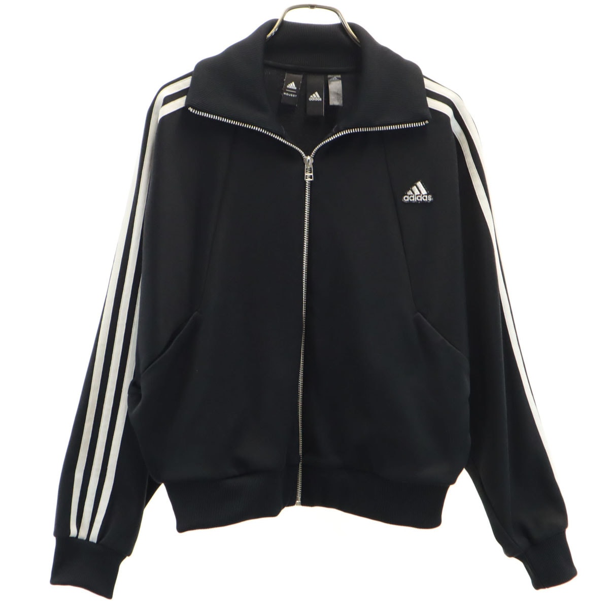 adidas アディダス MOUSSY マウジー コラボ ドルマンスリーブ ジャージジャケット S ブラック系 3ライン