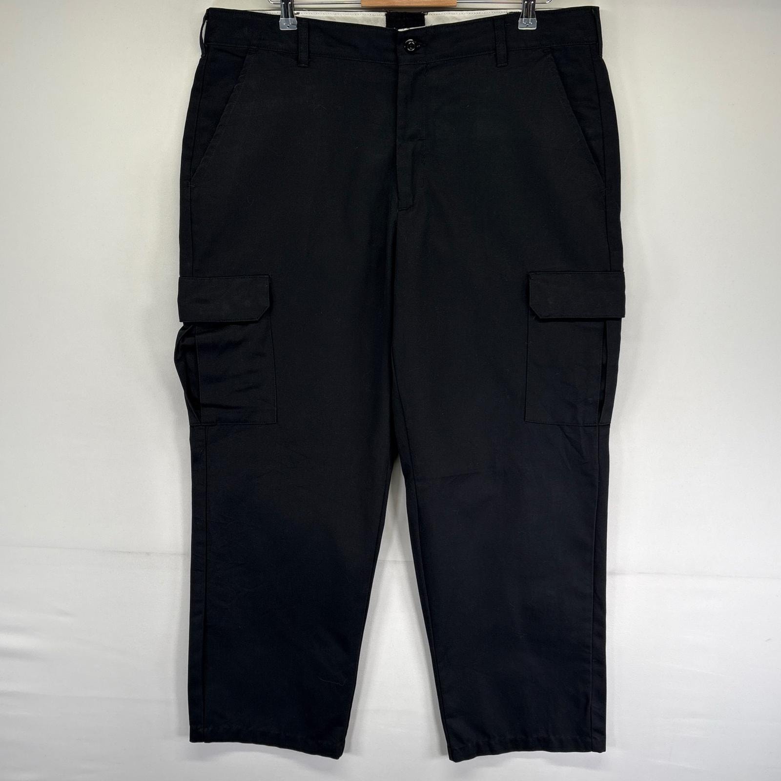古着 レッドキャップ RED KAP パンツ カーゴパンツ ワンポイントロゴ サイドポケット ジッパーフライ w38 L30 ブラック系 メンズ