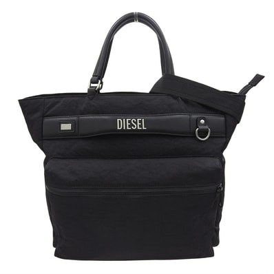 ディーゼル 新品同様 ロゴ レタリング 2way ブリーフケース ショルダーバッグ ビジネスバッグ メンズ ブラック X10065