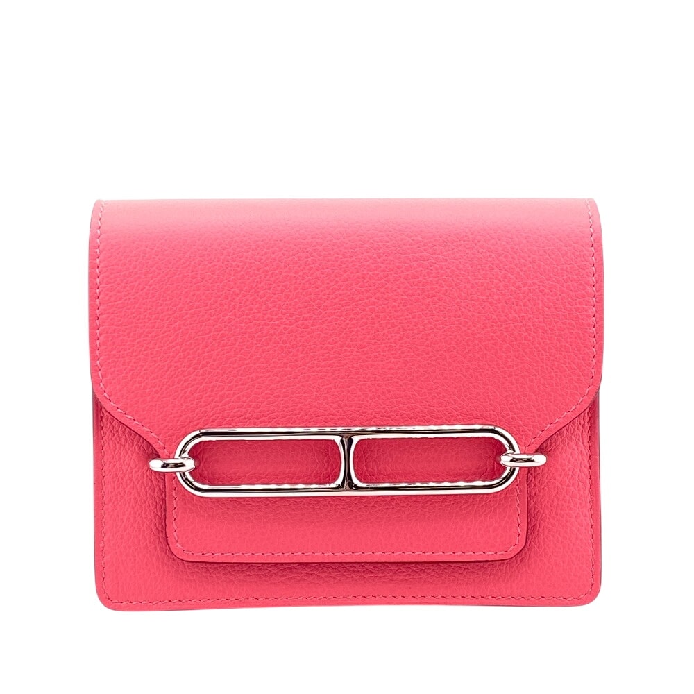 エルメス HERMES 二つ折り財布 レザー ロウリス スリムウォレット ピンク