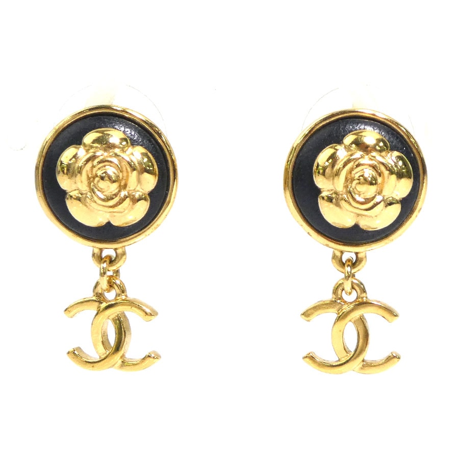 シャネル CHANEL ピアス メタル ブラック/ゴールド レディース【中古】 56703i