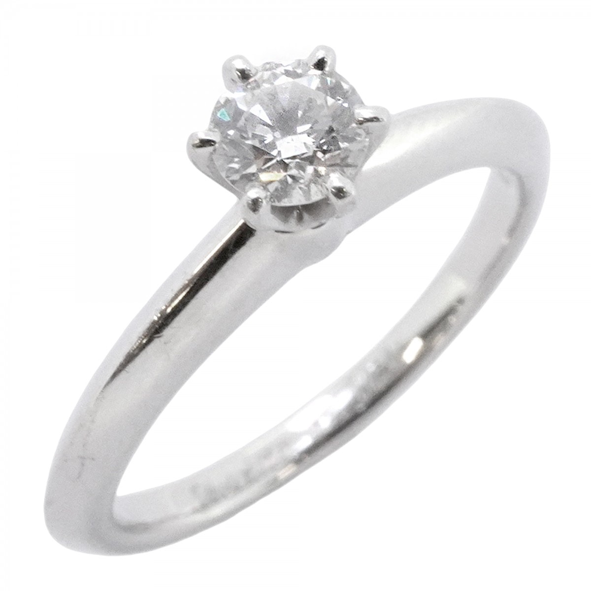 【6jdb0415-06】ティファニー リング ソリティア 1PD Pt950 プラチナ ダイヤモンド 0.23ct 6.5号【中古】レディース