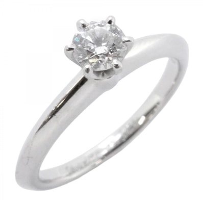 【6jdb0415-06】ティファニー リング ソリティア 1PD Pt950 プラチナ ダイヤモンド 0.23ct 6.5号【中古】レディース