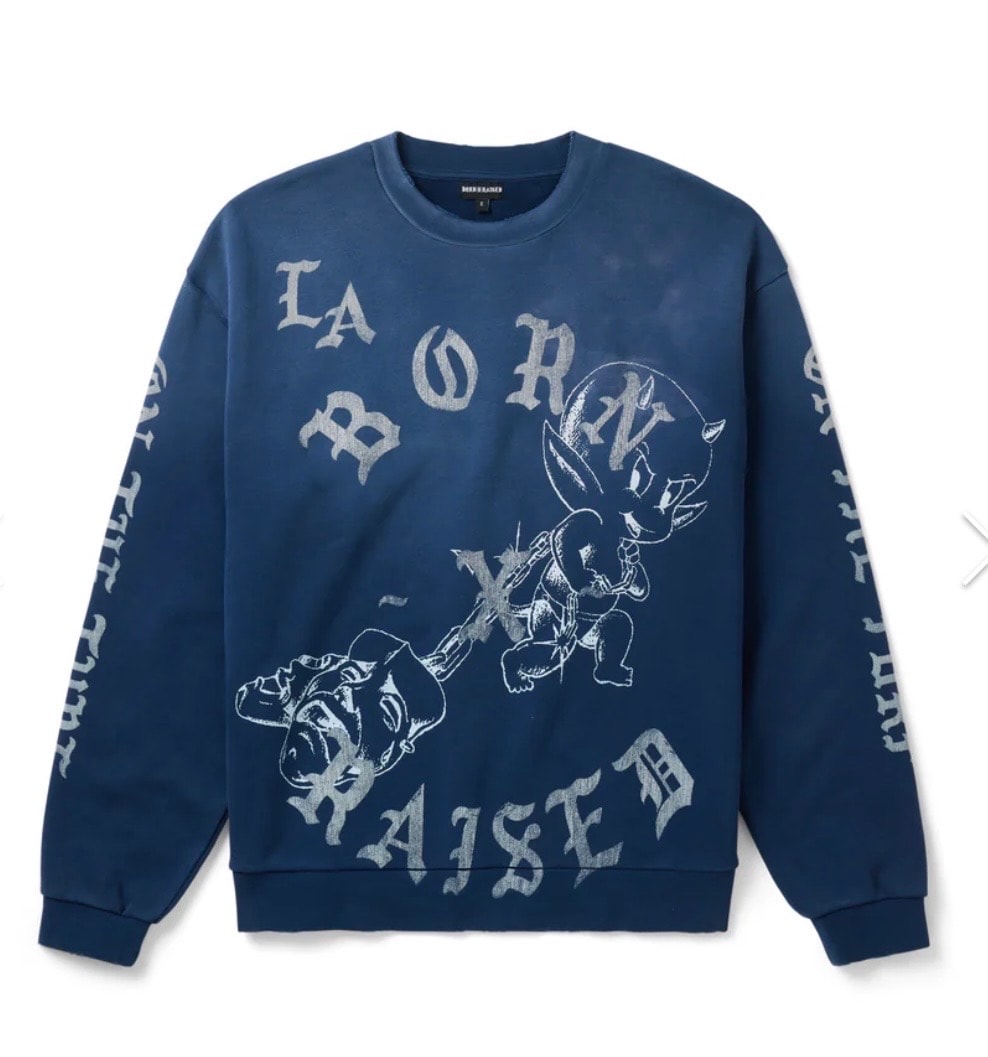 LIL DEVIL ROCKER CREWNECK: VINTAGE BLUE