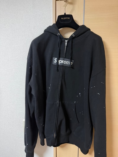 Supreme x MM6 Maison Margiela Box Logo Zip Up Hooded Sweatshirt "Black"