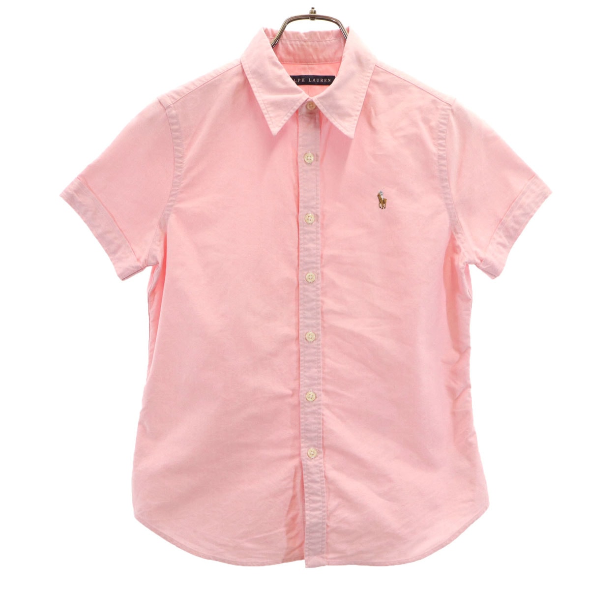 RALPH LAUREN ラルフローレン 半袖 シャツ 9 ピンク オックスフォード インパクト21