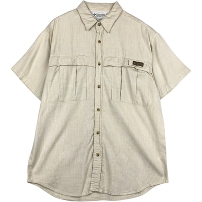 古着 90~00年代 コロンビア Columbia チェック柄 半袖 コットン チェックシャツ メンズM相当/rab182172