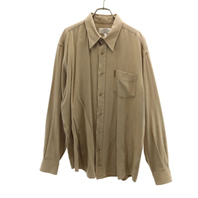 ARMANI JEANS アルマーニジーンズ 90s イタリア製 オールド 長袖 ネルシャツ L ベージュ