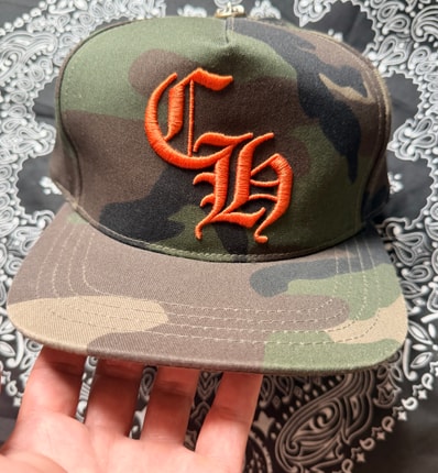 Chrome Hearts CH Embroidery Camouflage Cap "Green/Orange"