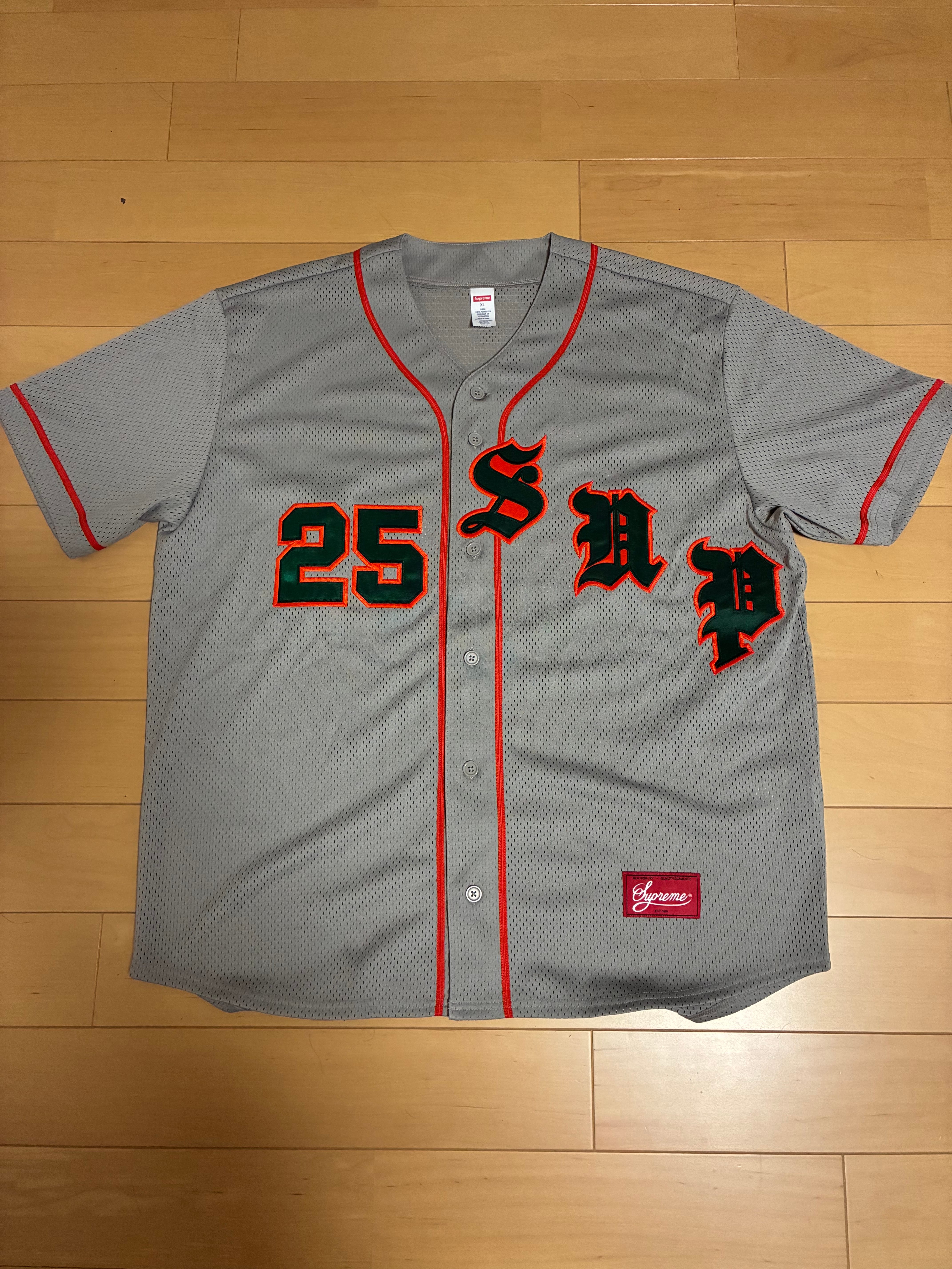 Supreme Old English Baseball Jersey "Grey"