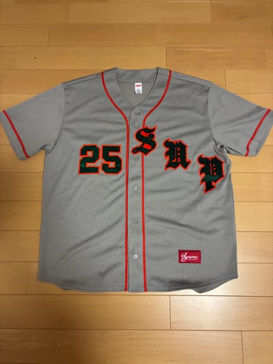 Supreme Old English Baseball Jersey "Grey"