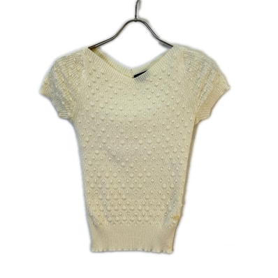 シャネル P58467 K07659 クリアココマーク コットン×シルク リブニット 34