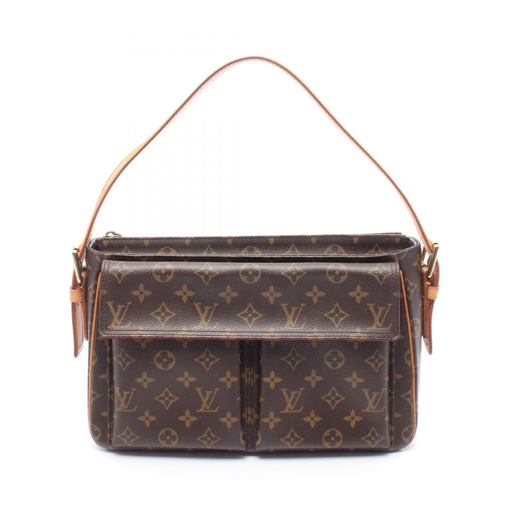 ルイ・ヴィトン LOUIS VUITTON ヴィバシテGM ショルダーバッグ バッグ PVCコーティングキャンバス レザー モノグラム レディース ブラウン系 M51163 【中古】