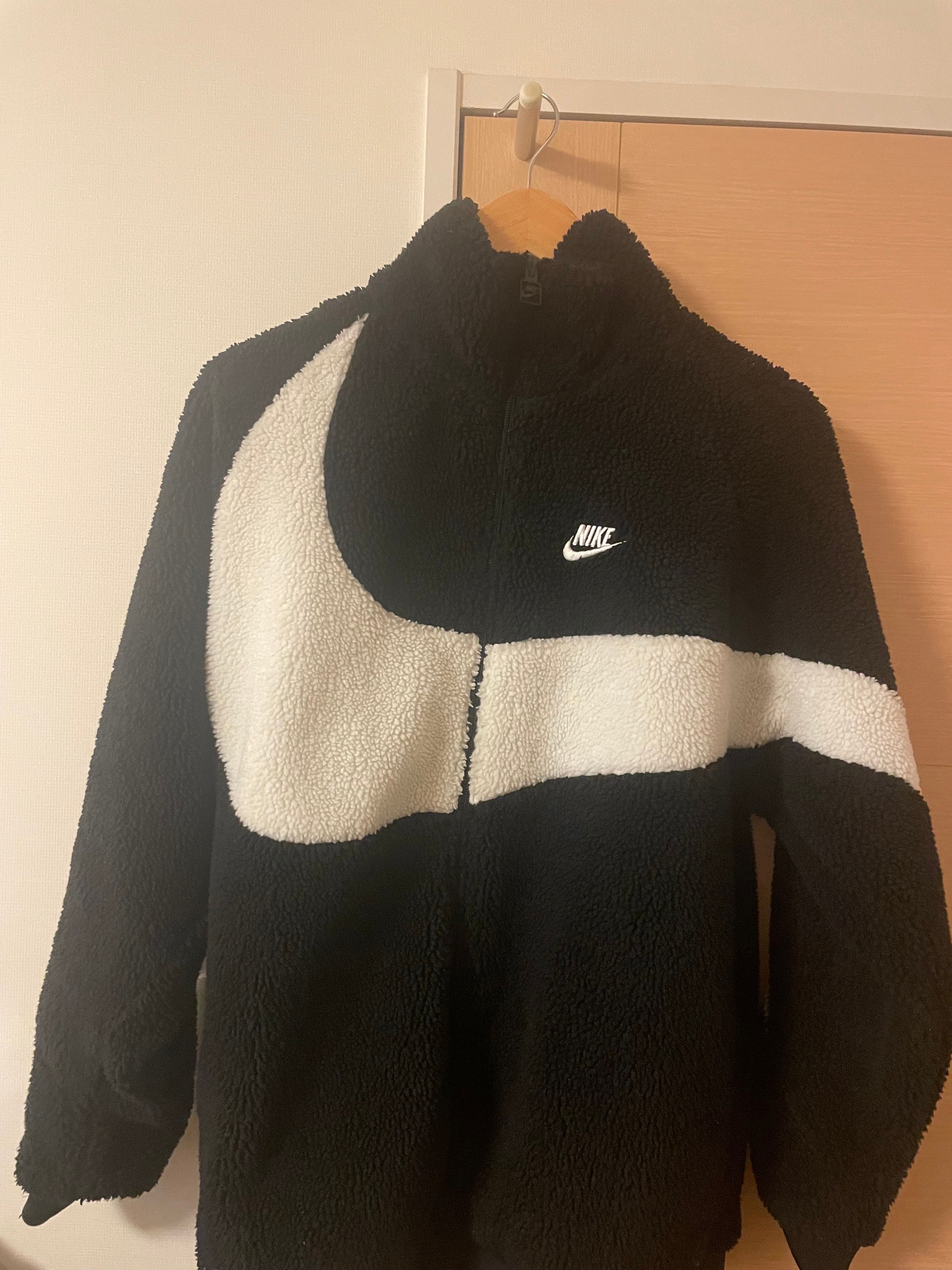 Nike Big Swoosh Reversible Boa Jacket "Black Sail"