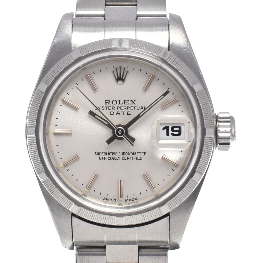 値下 ロレックス ROLEX 69190 オイスターパーペチュアル デイト Cal.2135 シルバー 自動巻き レディース 良品 腕時計 J#148051