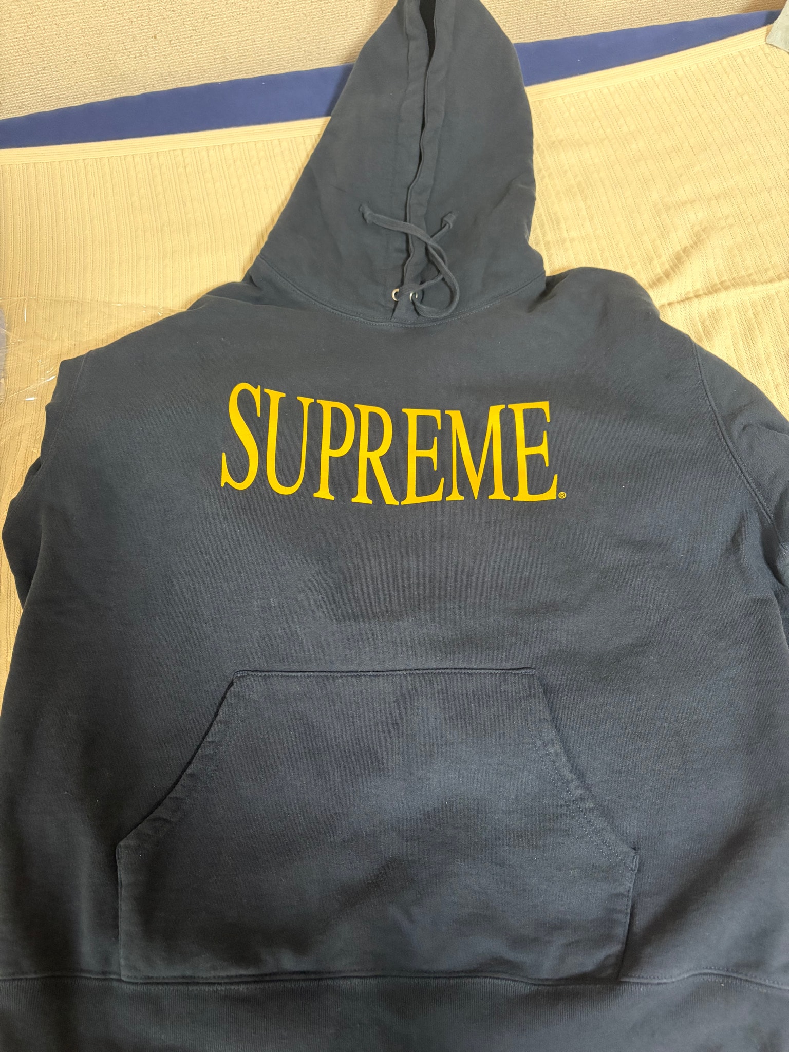 Supreme Capital Hooded Sweatshirt "Navy"
