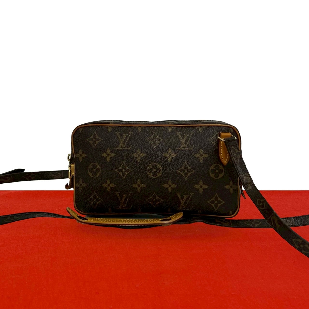 LOUIS VUITTON ルイヴィトン ポシェット マルリーバンドリエール モノグラム レザー PVC ショルダーバッグ ブラウン
 88757