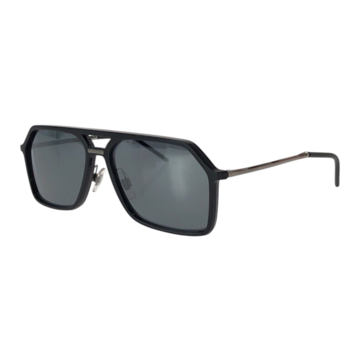 超美品 DOLCE&GABBANA ドルチェアンドガッバーナ サイズ59□16 ブラック 黒 シルバー金具 プラスチック メタル/ サングラス 男女兼用 スクエア 604191 【中古】