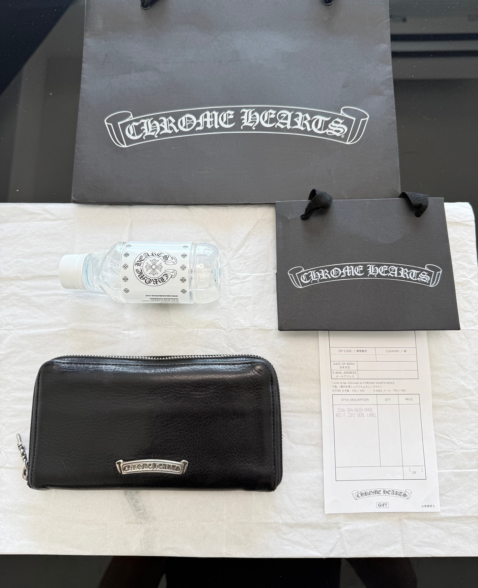 美品/値下げ交渉可能 / 正規品!CHROME HEARTS クロムハーツ スクロールラベル ウォレット 財布