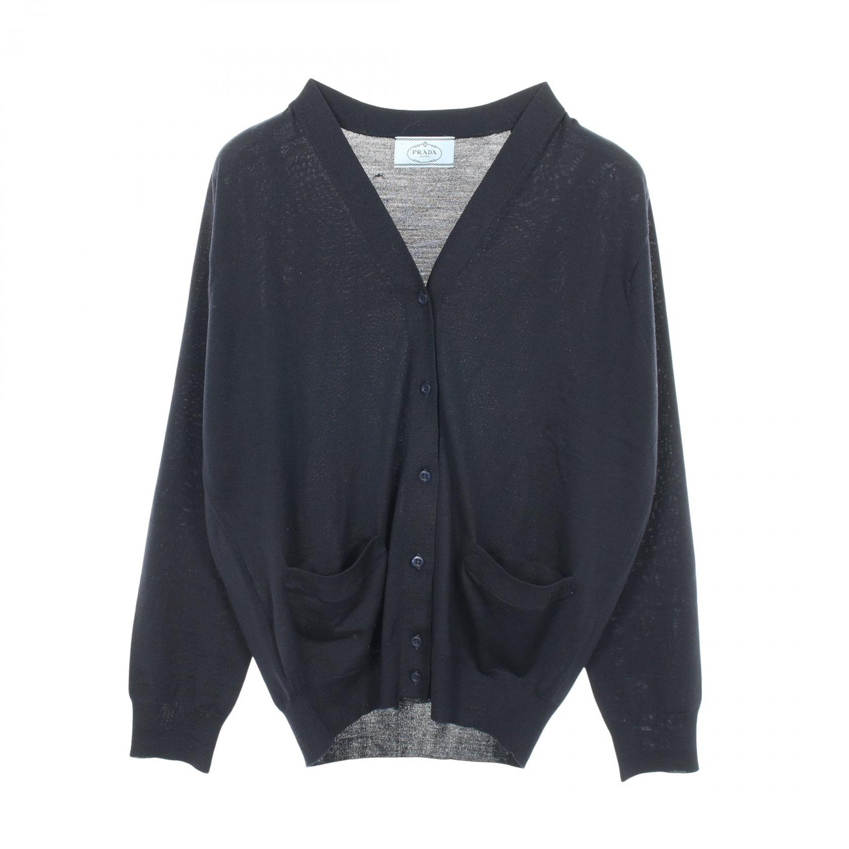 プラダ PRADA カーディガン 衣料品 トップス ウール レディース ネイビー系 【中古】