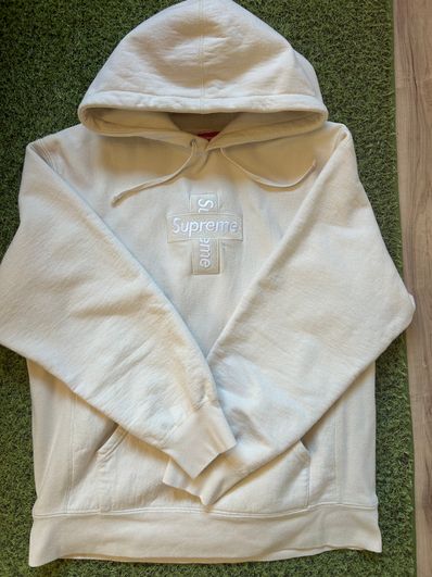 Supreme Cross Box Logo Hooded Sweatshirt "Natural"