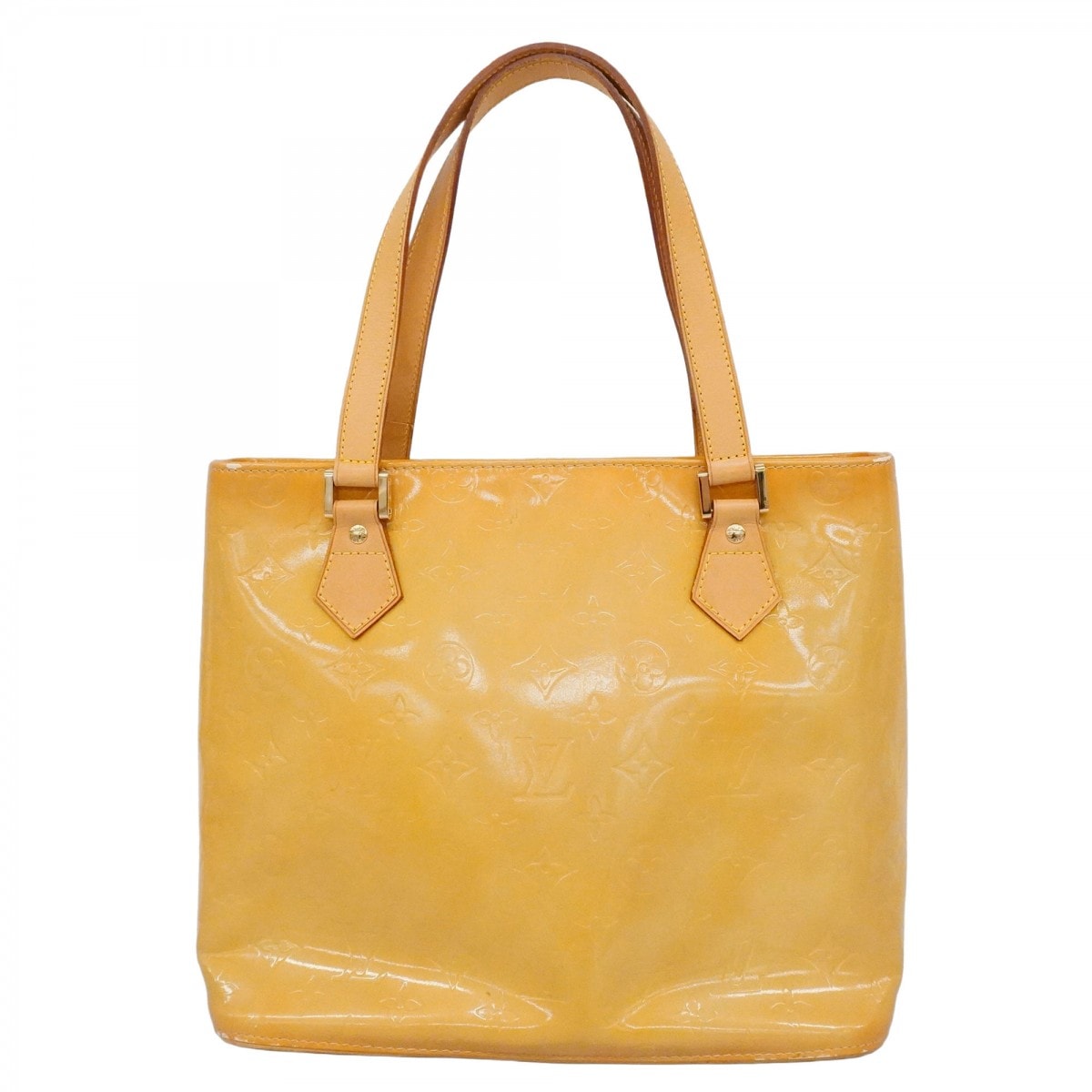 【6dc3977】ルイヴィトン トートバッグ ヴェルニ ヒューストン M91004 ベージュ【中古】レディース