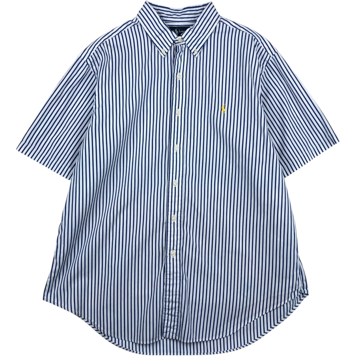 古着 ラルフローレン Ralph Lauren CLASSIC FIT クラシックフィット 半袖 ボタンダウン ストライプシャツ メンズXL相当/eaa641124