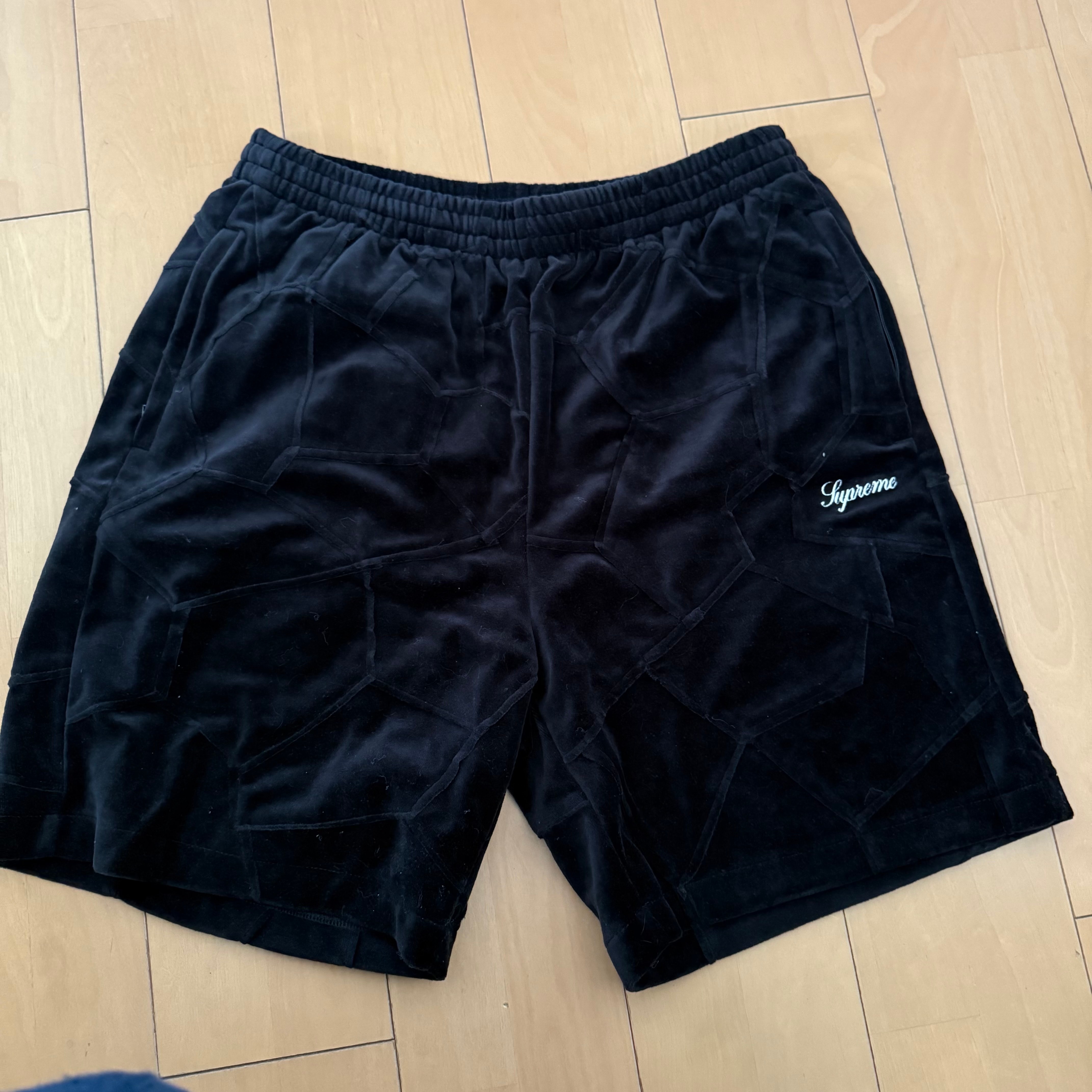 Supreme Patchwork Velour Short "Black"