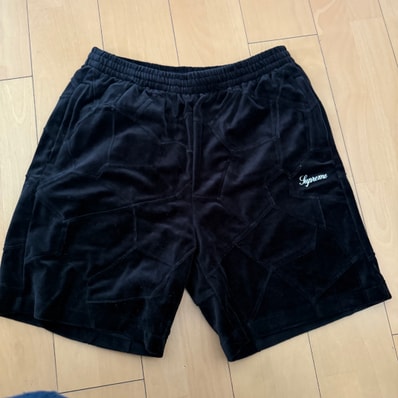 Supreme Patchwork Velour Short "Black"