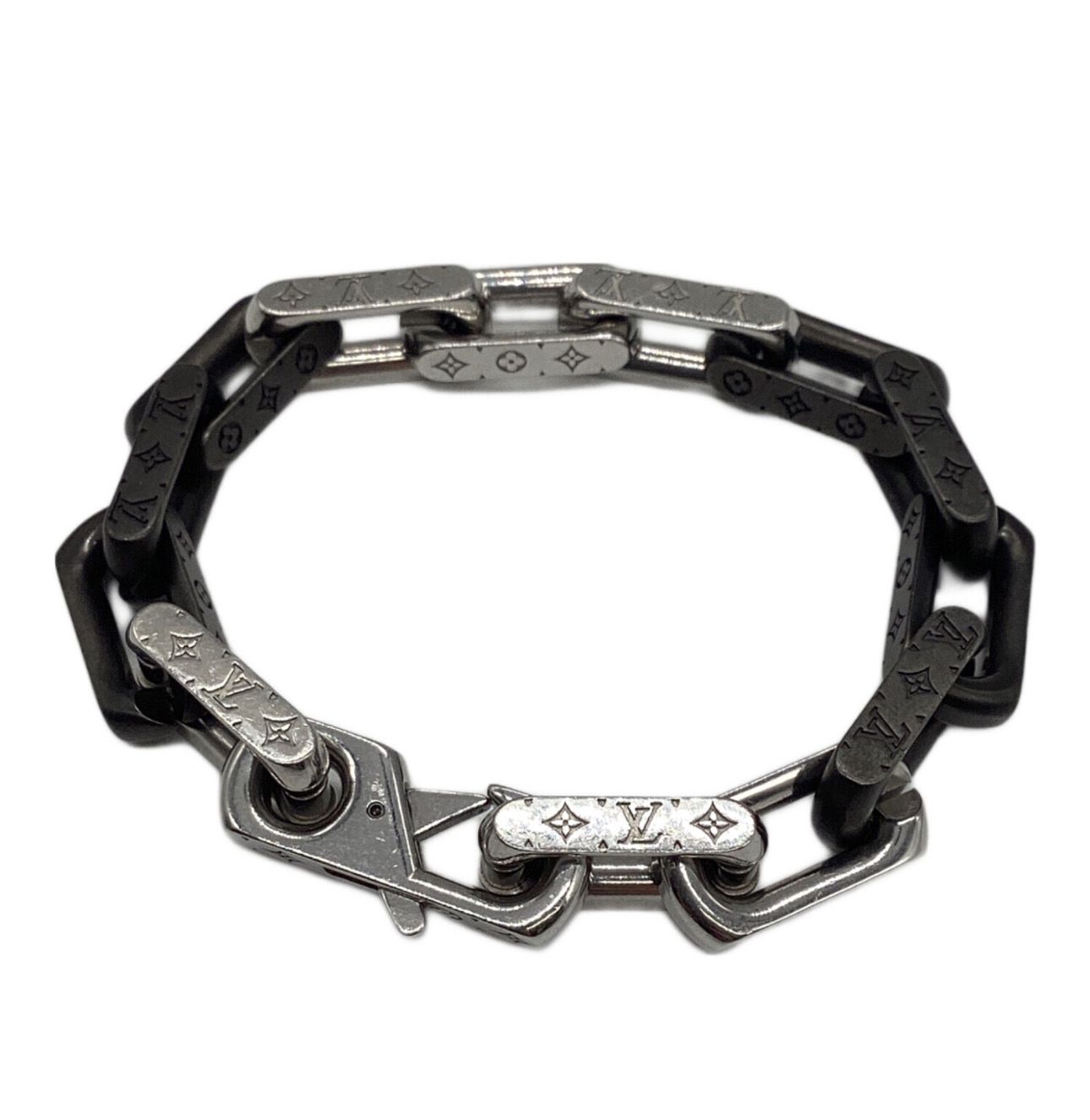 Louis Vuitton Monogram Chain Bracelet "Silver/Black"