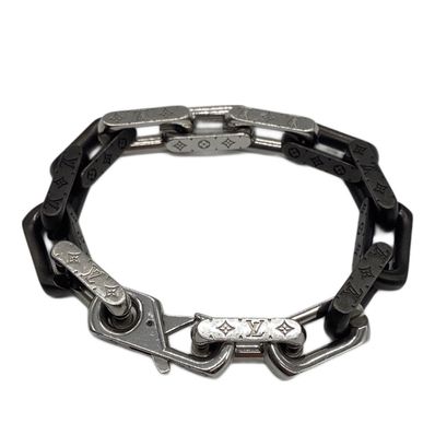 Louis Vuitton Monogram Chain Bracelet "Silver/Black"