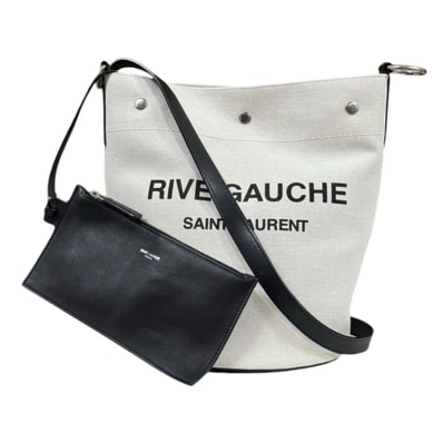 サンローラン リヴゴーシュ バケットバッグ ショルダーバッグ キャンバス 669299 ベージュ レディース SAINT LAURENT 中古