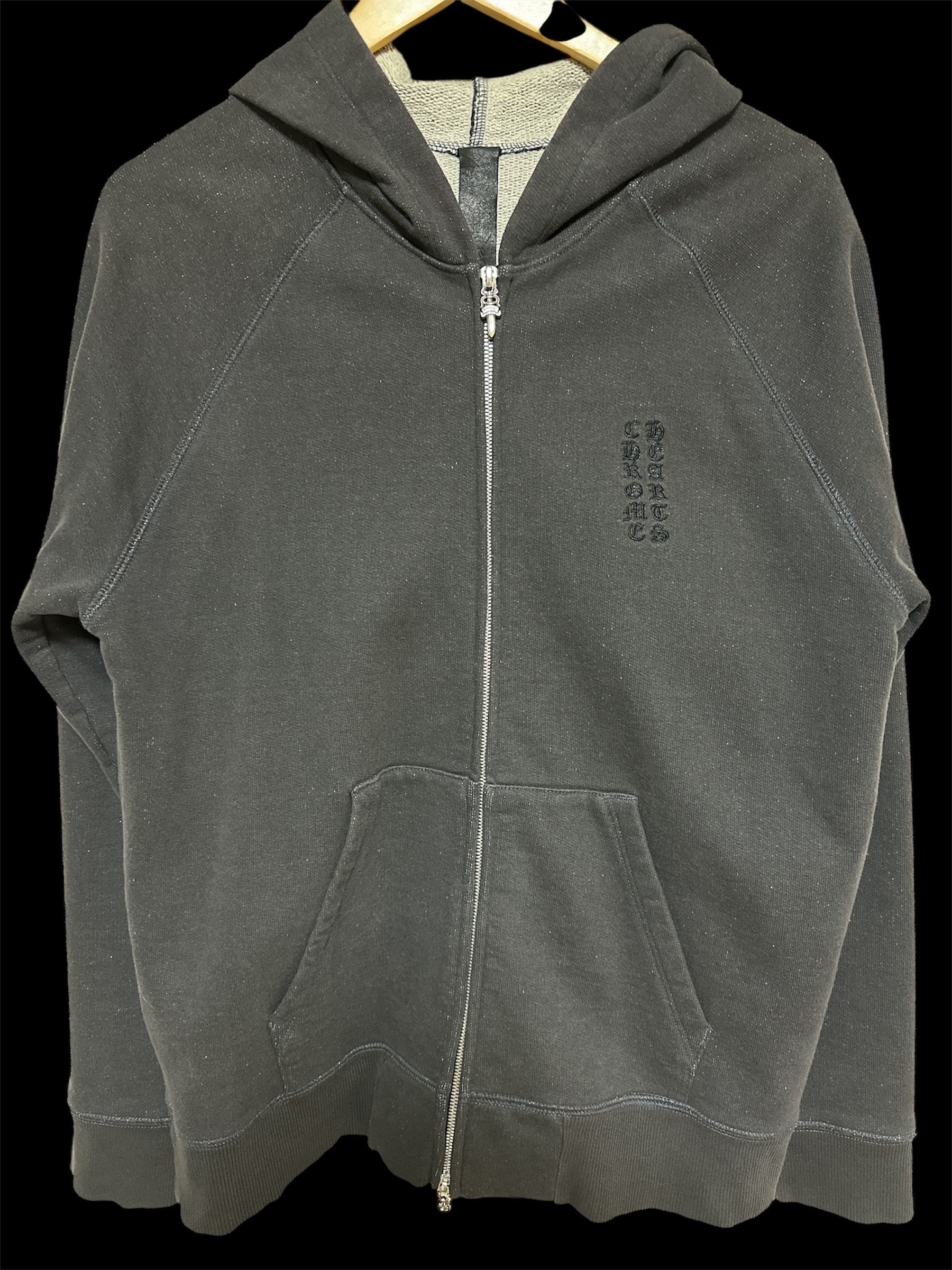 Chrome Hearts Y NOT Dagger Embroidered Zip Up Hoodie "Gray/Silver"
