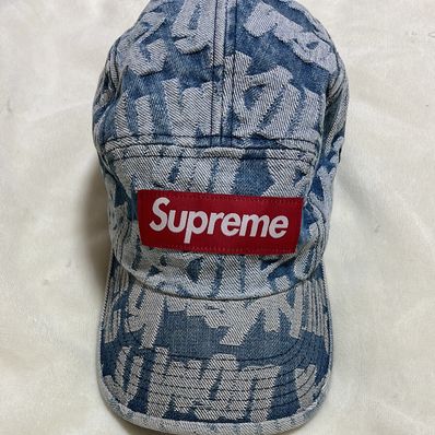 Supreme Fat Tip Jacquard Denim Camp Cap "Blue"