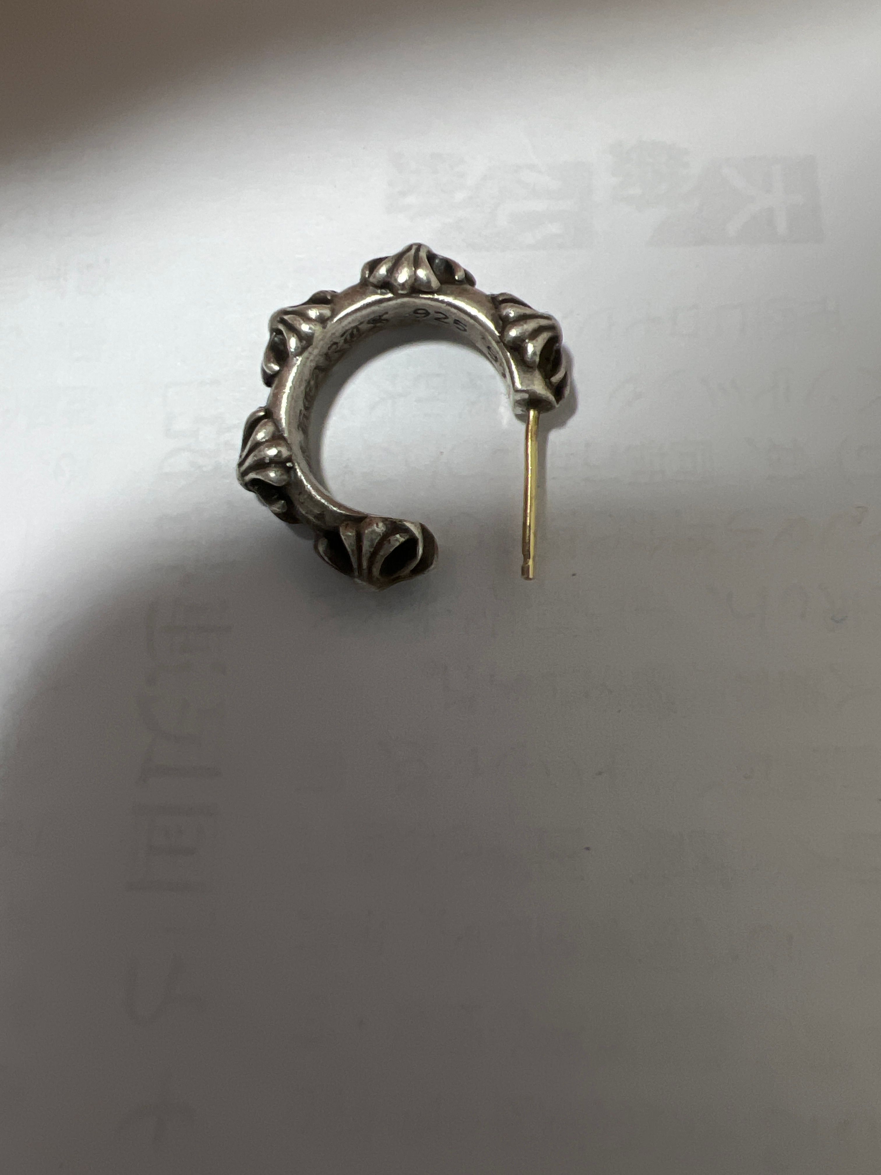 Chrome Hearts Cross Band Hoop Earrings "Silver"