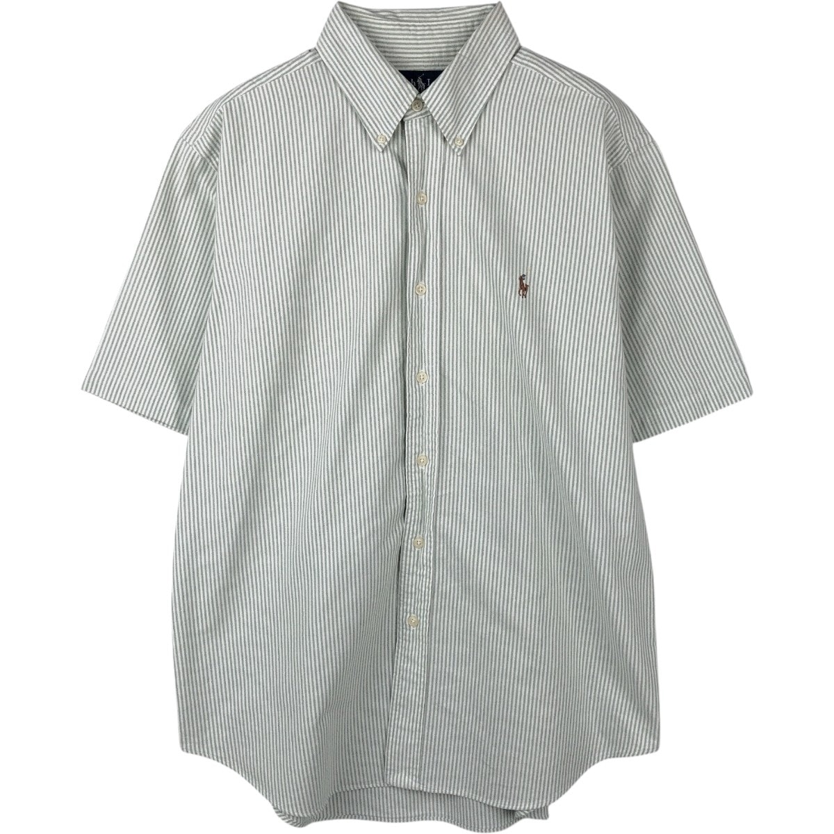 古着 ラルフローレン Ralph Lauren CLASSIC FIT クラシックフィット 半袖 ボタンダウン ストライプシャツ メンズL相当/eaa665056