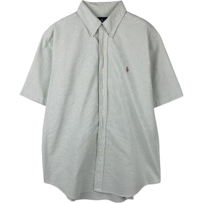 古着 ラルフローレン Ralph Lauren CLASSIC FIT クラシックフィット 半袖 ボタンダウン ストライプシャツ メンズL相当/eaa665056