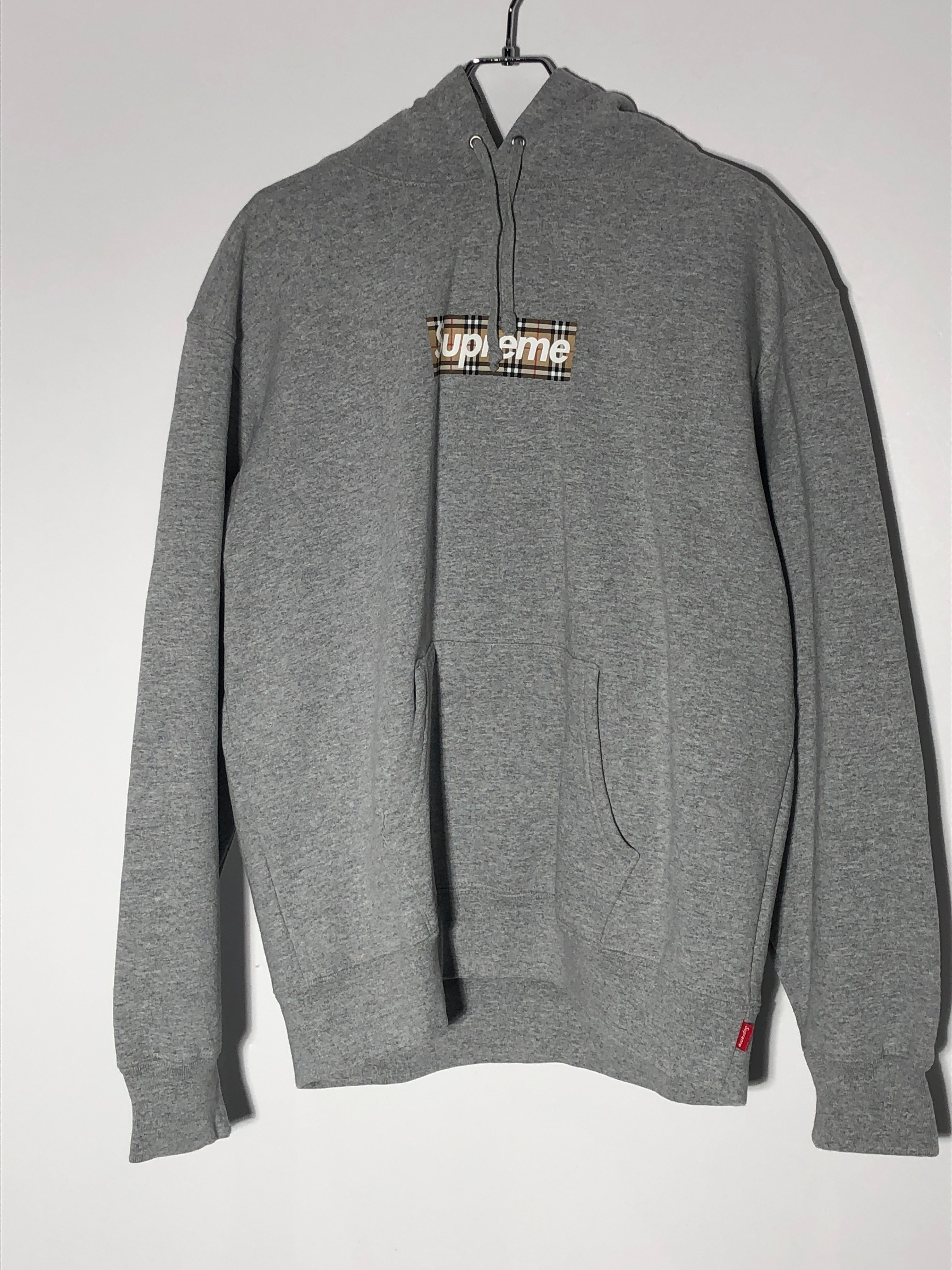 Supreme / Burberry Box Logo Hooded Sweatshirt "Heather Grey"