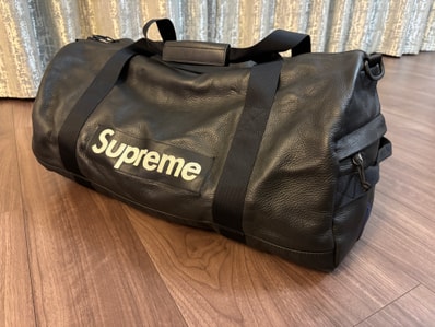 Supreme x Nike Leather Duffle Bag "Black"