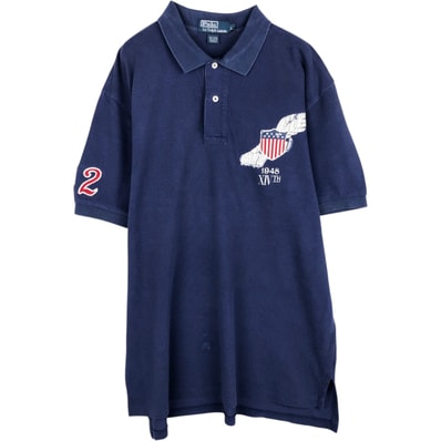古着 ラルフローレン Ralph Lauren POLO by Ralph Lauren 星条旗柄 半袖 ポロシャツ メンズL相当/eaa635106