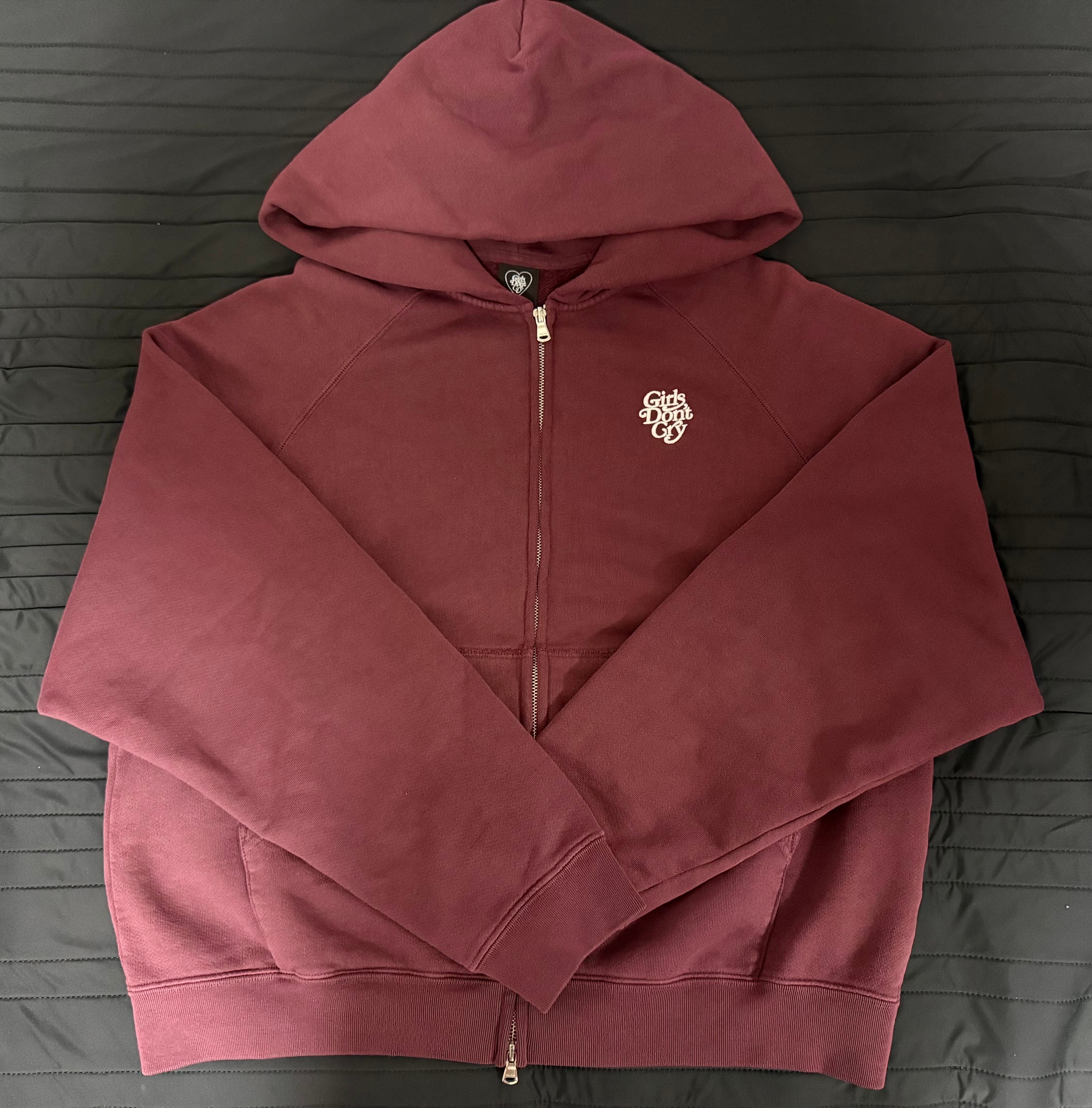 Girls Don't Cry Zip Sweat Hoodie "Maroon"