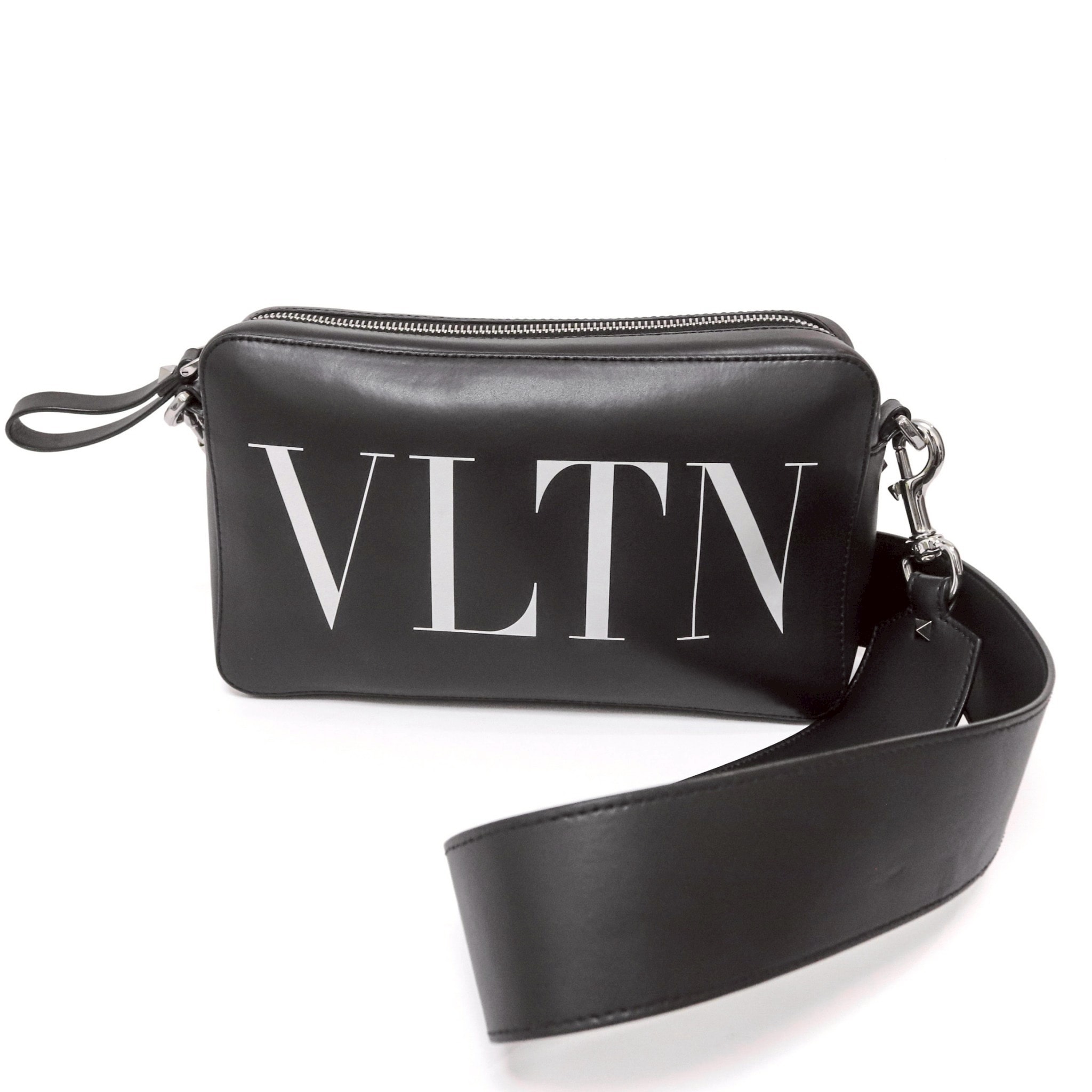 【美品】ヴァレンティノ ガラヴァーニ VLTN ショルダーバッグ レザー 黒