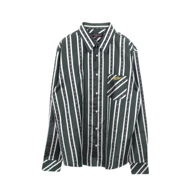 ルイ・ヴィトン LOUIS VUITTON ストライプ 長袖 衣料品 トップス シルク メンズ グリーン系 / ホワイト系 RM251MM RBR HSS15W 【中古】