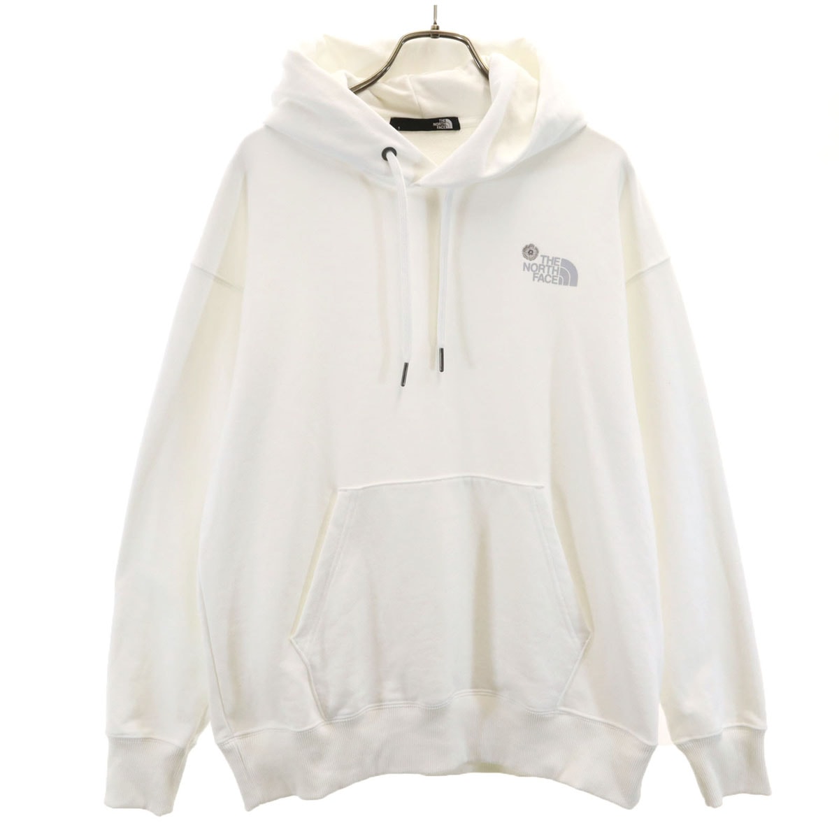 THE NORTH FACE ノースフェイス フラワーロゴ 長袖 スウェットパーカー S ホワイト NT12338 アウトドア