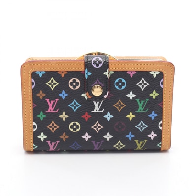 ルイ・ヴィトン LOUIS VUITTON ポルトフォイユ ヴィエノワ 二つ折り財布 財布 レザー PVCコーティングキャンバス PVC モノグラム・マルチカラー ノワール レディース ブラック系 M92988 【中古】