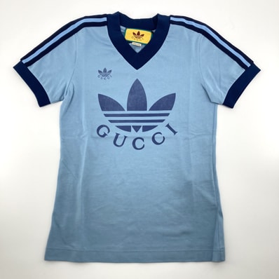 adidas x Gucci V-Neck T-shirt "Light Blue"