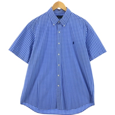 古着 ラルフローレン Ralph Lauren 半袖 ボタンダウン チェックシャツ メンズXL相当/eaa560245