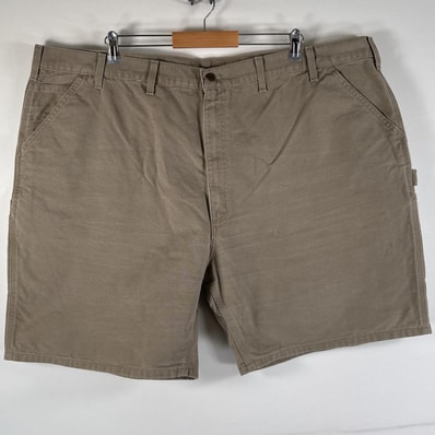 古着 カーハート Carhartt ダック ショートパンツ 大きいサイズ ワークショーツ ワンポイントロゴ ペインター w50 ベージュ系 メンズ
