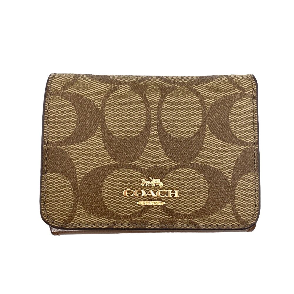 コーチ COACH 三つ折り財布 シグネチャー スモールトライフォールドウォレット 7331 ブラウン