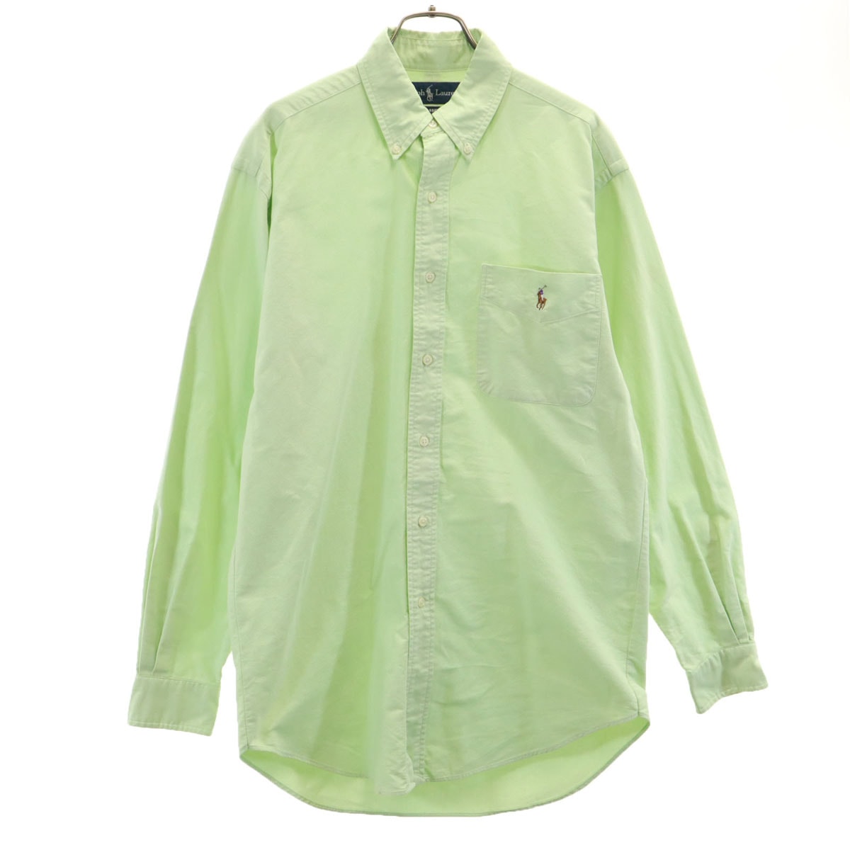 RALPH LAUREN ラルフローレン 長袖 オックスフォード ボタンダウンシャツ M 黄緑
